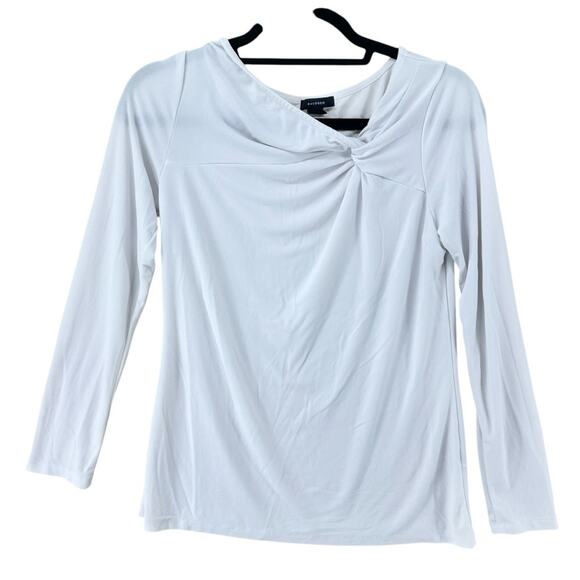 NWT Halogen long sleeve white twist neck top women’s medium - Picture 1 of 7